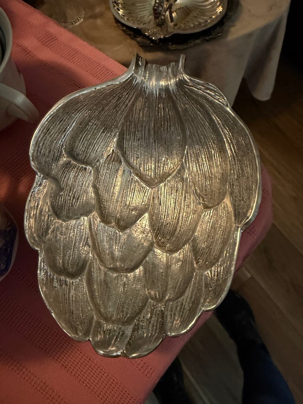 Michael Aram Artichoke Nut Dish Silver Aluminum Catchall Trinket Bowl Signed